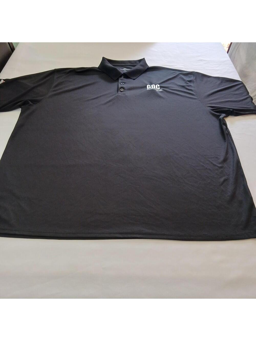 Vansport GDC Gulf Distributing Co. Employee Uniform Polo Black Shirt Men's 4XT